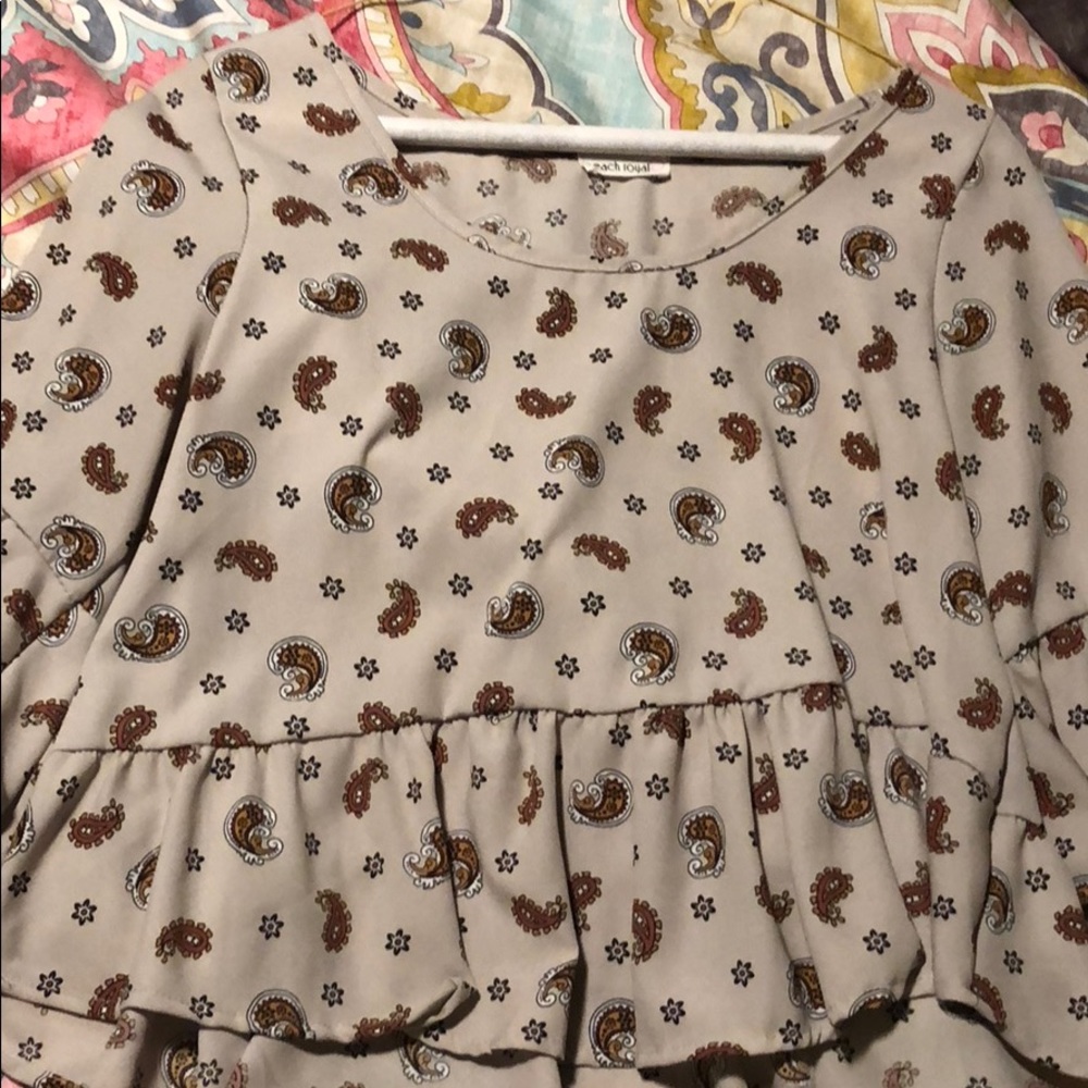 Taupe Paisley Blouse